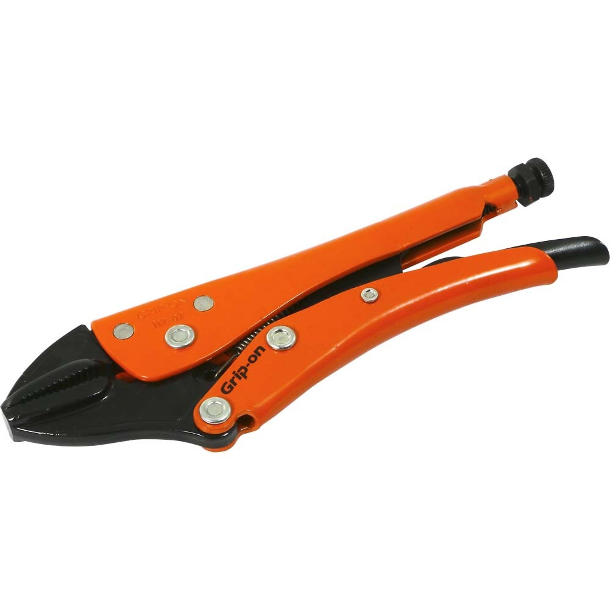 Grip-on, 7in. Locking Pliers Straight Jaws, Pieces (qty.) 1 Material Alloy Steel, Jaw Capacity 1.65 in, Model# 112-07